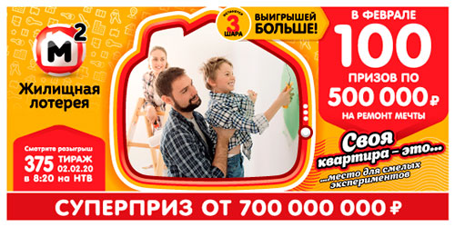 Результаты Жилищной лотереи 375 тиража