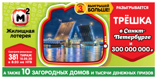 Результаты Жилищной лотереи 381 тиража