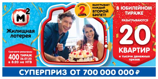 Результаты Жилищной лотереи 400 тиража