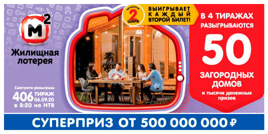 Результаты Жилищной лотереи 406 тиража